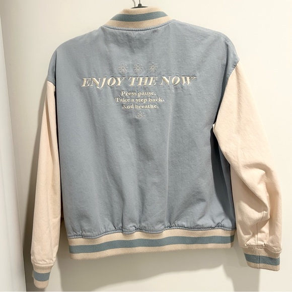 Princess Polly Riley Oversized Bomber Jacket Blue Size 2 - Picture 7 of 11